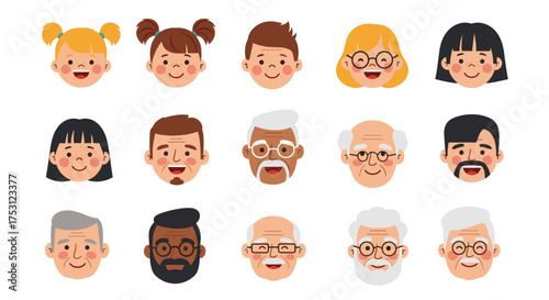 A diverse collection of people's faces showing different ages and ethnicities for various projects.