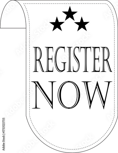 Register Now banner Line art icon. Registration web buttons. Vector buttons for registration in services, blogs, websites. User interface web buttons in flat style for UI, mobile app, web.