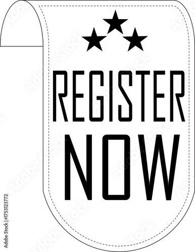 Register Now banner Line art icon. Registration web buttons. Vector buttons for registration in services, blogs, websites. User interface web buttons in flat style for UI, mobile app, web.