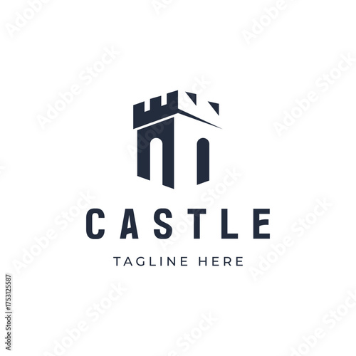 Retro vintage castle logo template design with creative idea.