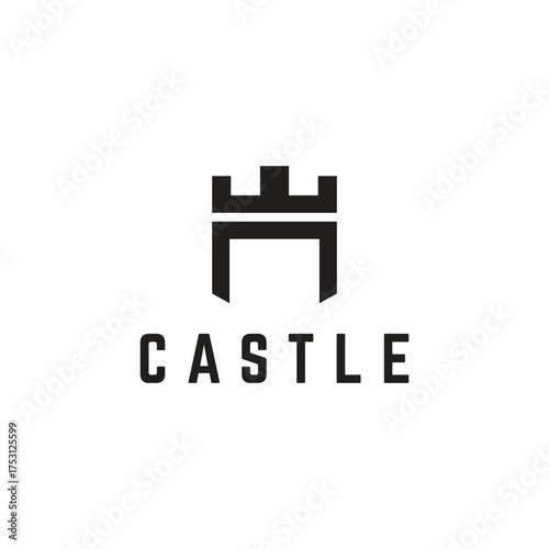 Retro vintage castle logo template design with creative idea.