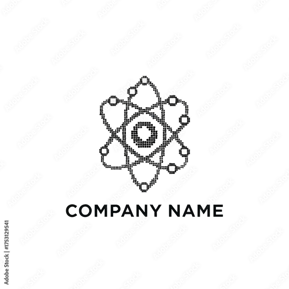 Fototapeta premium Atomic Structure Logo Design for Science and Technology Companies.