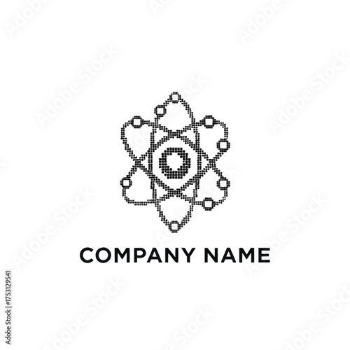 Atomic Structure Logo Design for Science and Technology Companies.