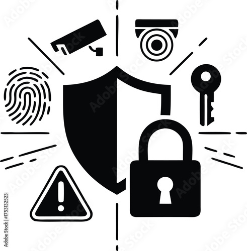 Security and Privacy Icon Set for Technology and Web Design