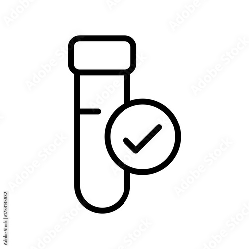 Test tube and check mark icon
