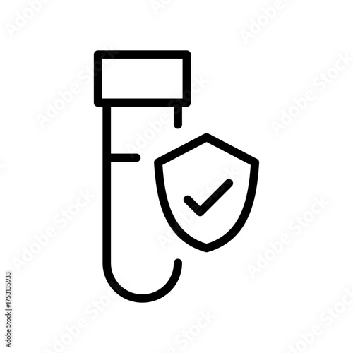 Test tube and shield icon