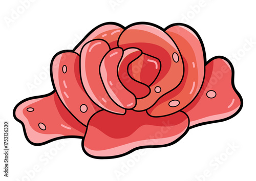 illustration of a pickled sushi ginger. Gari or amazu shoga. Condiment for sushi and Japanese food concept. Asian cuisine ingredient.