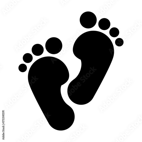 Human footprint silhouette. Human footstep icon.