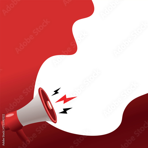  Flyer with a Megaphone loudspeaker for announcements, advertising, and promotion