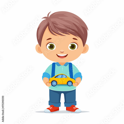 Junge mit einem Spielzeugauto
