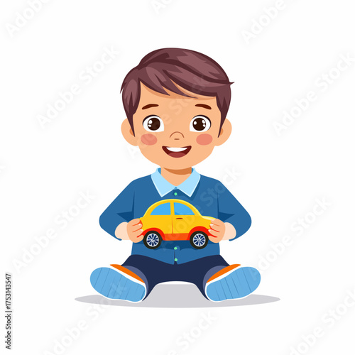Junge mit einem Spielzeugauto