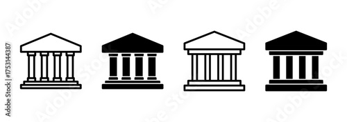 Bank icon vector. Bank sign and symbol, museum, university
