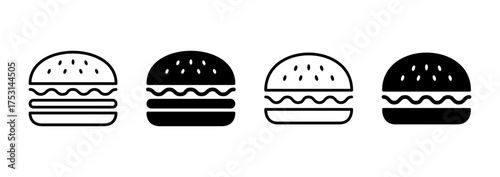 Burger icon vector. burger sign and symbol. hamburger