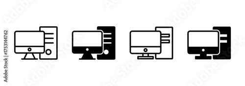 Computer icon vector. computer monitor sign and symbol