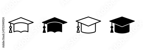 Education icon vector. Graduation cap sign and symbol. Graduate. Students cap