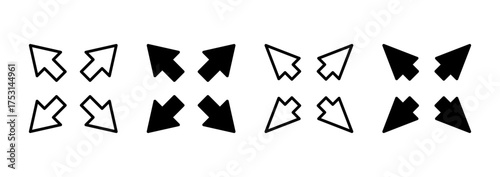 Fullscreen Icon vector. Expand to full screen sign and symbol. Arrows symbol