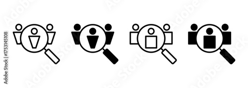 Hiring icon vector. Search job vacancy sign and symbol. Human resources concept. Recruitment