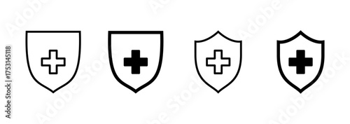 Health insurance icon vector. Insurance health document sign and symbol