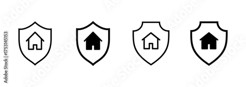 house insurance icon vector. house protection sign and symbol