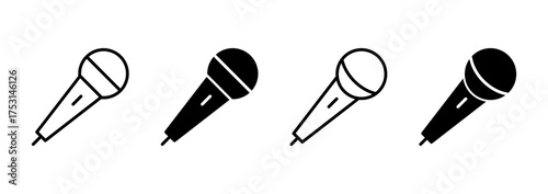 Microphone icon vector. karaoke sign and symbol