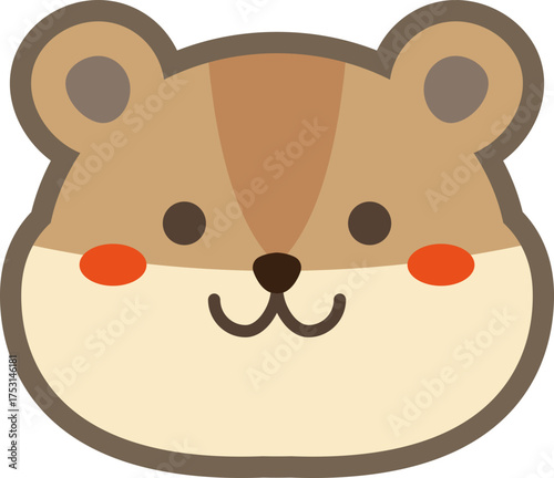 Cute squirrel character vector illustration for kids stickers and autumn stationery design