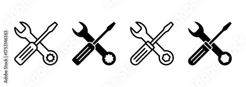Repair tools icon vector. tool sign and symbol. setting icon. Wrench and screwdriver. Service