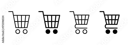 Shopping icon vector. Shopping cart sign and symbol. Trolley icon