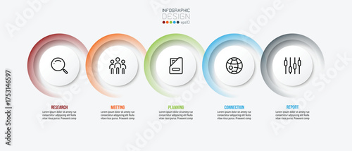 Business concept infographic template with option.
