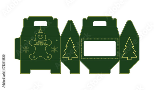 Festive event packaging box printable design template for invitation and branding