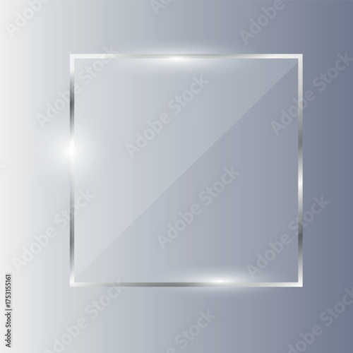 Glass frame in realistic style