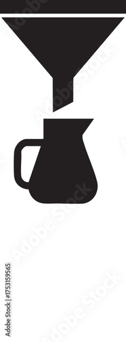 Decanting Liquids Silhouettes Geometric Funnel Pouring Container Straining Filtering Ingredients Icon