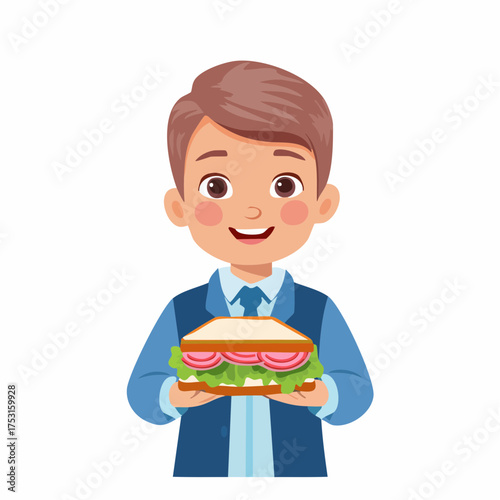 Kind mit einem Sandwich