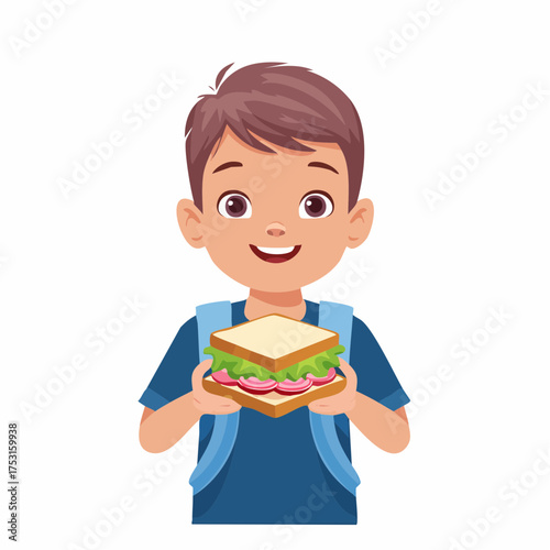 Kind mit einem Sandwich