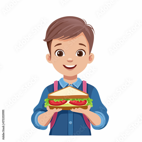 Kind mit einem Sandwich