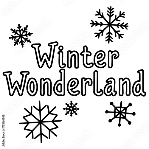 Simple winter wonderland typography design