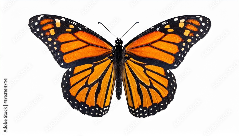 Fototapeta premium Monarch Butterfly Isolated on White Background