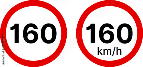 Free Download 160 kmh highway speed limits. Road speed limit signs. 160 km speed limit sign. Ten kilometers per hour speed limit - GFXLoad