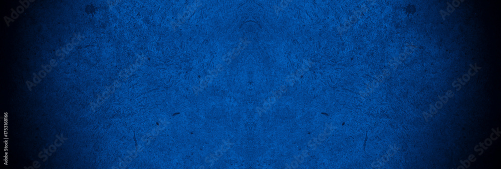 Fototapeta premium Old wall pattern texture cement blue dark abstract blue color design are light with black gradient background.