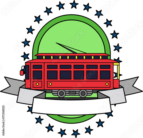 logotype of  A red trolley