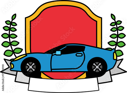 logotype of A blue car