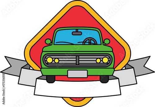logotype of a A green car