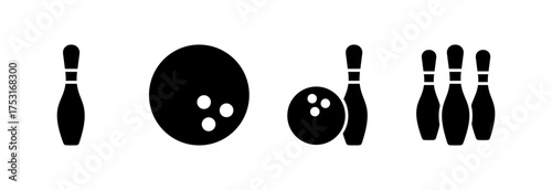 Bowling icon vector illustration. bowling ball and pin sign and symbol.