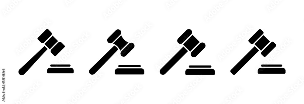 Obraz premium Gavel icon vector illustration. judge gavel sign and symbol. law icon. auction hammer