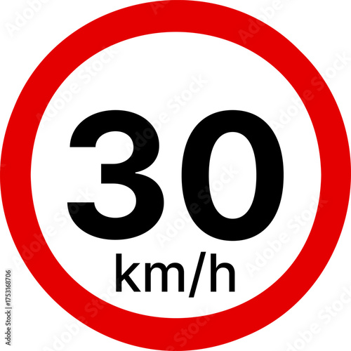 30 kmh highway speed limits. Road speed limit signs. 30 km speed limit sign. Ten kilometers per hour speed limit.