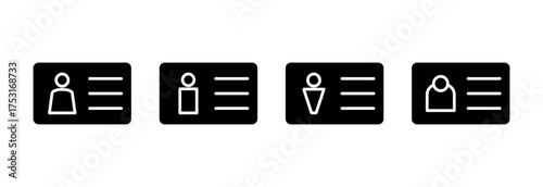 License icon vector illustration. ID card icon. driver license, staff identification card