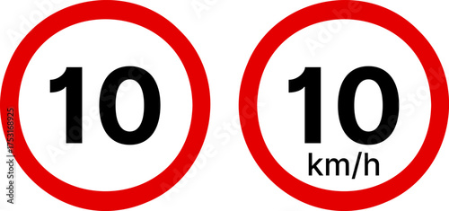 10 kmh highway speed limits. Road speed limit signs. 10 km speed limit sign. Ten kilometers per hour speed limit