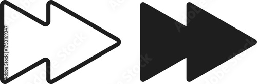 fast forward icon set. forward fast symbol