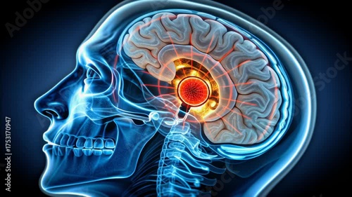 A detailed illustration of a human brain with intricate neural connections.