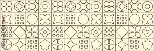 Abstract eco agriculture mosaic with swiss outline pattern and design.