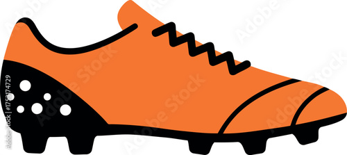 Vibrant orange soccer cleat isolated sport equipment illustration vector